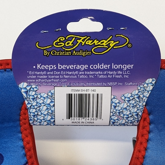 Ed Hardy Designs By Christian Audigier Neoprene Beverage Tote Tattoo Art - Picture 4 of 4